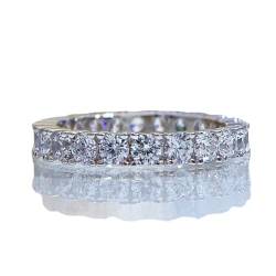 YILDEX Damen S925 Silber Ringe Mode Zirkon Ringe Romantische Heiratsantragsringe,Weiß,6 von YILDEX