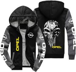 YILILK Herren Hoodie Jacken Sweatshirts für O.P.E.L Print Fleece Sweater Casual Hooded Coats Zipper Hoodies für Motorrad Radfahren - Geschenk von YILILK