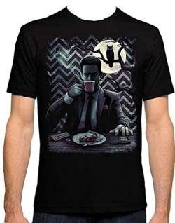 Men's Twin Peaks Agent Cooper T-Shirt David Lynch 100% Cotton Black L von YILIN