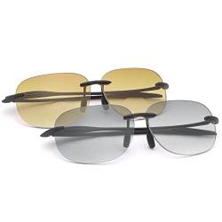2 Paar randlose Bifokal-Lesebrille UV400-Schutz Sport Outdoor Unisex Sonnenleser Blaulichtblockierende Brille für Männer Frauen Fahrsicherheitsbrille Getönte Brillengläser Brillen 2.5 von YIMI