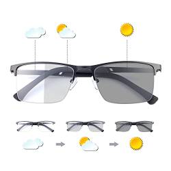 LJIMI Photochrome Progressive Multifocus-Lese-Sonnenbrillen mit UV400-Schutz, Multifokal-Trifokal-Übergang, Sonnenlesern, Blaulichtblockierung Computerbrillen für Frauen und Männer Anti-Glanz-Brillen von YIMI
