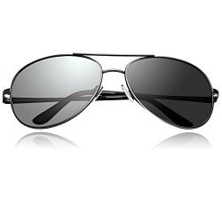 YIMI Herren Photochromatisch Sportbrille Polarisiert Rechteckig Sonnenbrille Al-Mg Metallrahmen Fahrer Anti Reflexbeschichtung 100% UVA UVB Schutz für Golf, Angeln, Autofahren, Outdoor von YIMI