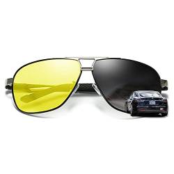 YIMI Herren Photochromatisch Sportbrille Polarisiert Rechteckig Sonnenbrille Al-Mg Metallrahmen Fahrer Anti Reflexbeschichtung 100% UVA UVB Schutz für Golf Angeln Autofahren von YIMI