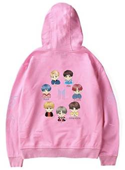 YIMIAO Damen Musik Fans Hoodie kugelsicher Jugendliga Mitglieder Logo Pullover Cooles KPOP Street Fashion Top Kapuzenpullover für Herren(S) von YIMIAO