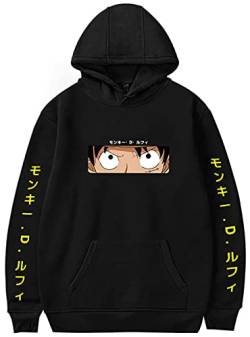 YIMIAO Damen One Piece Pullover Japanese Anime Herren Jungen Sweatshirt Mit Taschen Unisex Luffy Hoodie(L) von YIMIAO