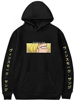 YIMIAO Damen One Piece Pullover Japanese Anime Herren Jungen Sweatshirt Mit Taschen Unisex Luffy Hoodie(M) von YIMIAO