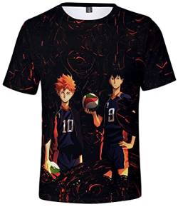 YIMIAO Herren Damen Haikyuu Japanese Anime Kageyama T-Shirts Unisex Tee Casual Kurzarm Sommer Tshirt (L) von YIMIAO