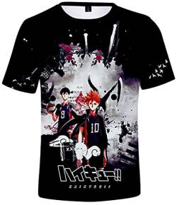 YIMIAO Herren Damen Haikyuu Japanese Anime Kageyama T-Shirts Unisex Tee Casual Kurzarm Sommer Tshirt (M) von YIMIAO