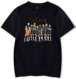 YIMIAO Herren Damen Haikyuu T-Shirts Karasuno High School Tee Jungen Mädchen Loose T Shirt Kageyama Cosplay Anime Unisex Kurzarm(M) von YIMIAO