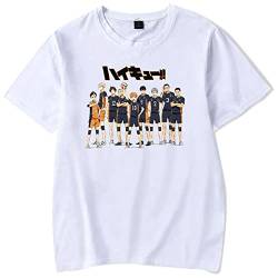 YIMIAO Herren Damen Haikyuu T-Shirts Karasuno High School Tee Jungen Mädchen Loose T Shirt Kageyama Cosplay Anime Unisex Kurzarm(XL) von YIMIAO