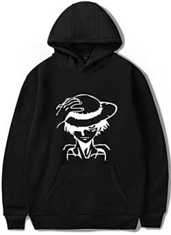 YIMIAO Herren Damen Pullover One Piece Sweatshirt Unisex Kapuzenpullover mit Anime Luffy Hoodie(XL) von YIMIAO