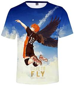 YIMIAO Herren DamenKageyama T-Shirts Karasuno High SchoolHaikyuu Tee Loose Jungen Mädchen T Shirt Cosplay Anime Unisex Stylish Kurzarm(S) von YIMIAO