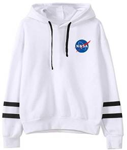 YIMIAO Herren Up to Date NASA Logo Hoodie Unisex apuzenpullover Damen Pullover(S) von YIMIAO