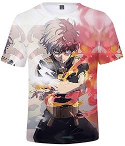 YIMIAO Jungen Herren My Hero Academia T-Shirt Unisex Tshirt 3D Drucken Cartoon Cosplay Anime Sommer Kurzarm(M) von YIMIAO