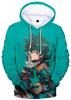 YIMIAO Jungen Mädchen Kapuzenpullover My Hero Academia Anime Hoodie Tasche Anime Fans Cartoons Langarm Cosplay Unisex Sweatshirts(L) von YIMIAO