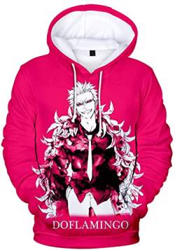 YIMIAO Jungen One Piece Pullover Unisex Hoodie 3D Drucken Cartoon Langarm Luffy Ace Anime Herren Pulli Outwear Kapuzenpullover(XXS) von YIMIAO