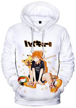 YIMIAO Unisex 3D Haikyuu Manga Anime Pullover Volleyball Junior Kapuzenpullover Outwear Herren Damen Karasuno High School Hoodie(S) von YIMIAO