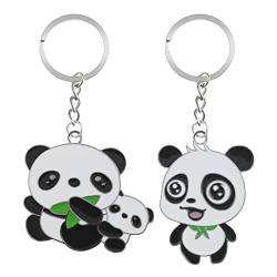 YINETTECH 2 Stücke Panda Schlüsselanhänger Cartoon Panda Schlüsselanhänger Tiere Schlüsselanhänger Dekorative Schlüsselanhänger Zubehör für Herren Frauen Stil B von YINETTECH