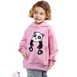 YINGJIELIDE Pullover Hoodie Sweatshirts für Jungen Mädchen, Unisex Kinder Langarm Fleece Hooded Sweatshirt, Hoodies mit Reißverschluss Tasche Größe 3-4 Pink von YINGJIELIDE
