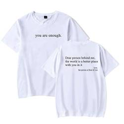 YINGKE Damen Dear Person Behind Me Personalisiertes T-Shirt Oversized T-Shirt Mädchen Trendiges Oberteil (L, Weiß) von YINGKE