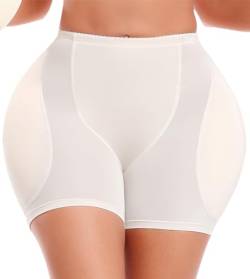 YINGKE Damen Miederpants Gepolstert Po Push Up Butt Lifter Miederhose Kontrolle Shapewear Figurformender (3XL, Niedrige Haut) von YINGKE