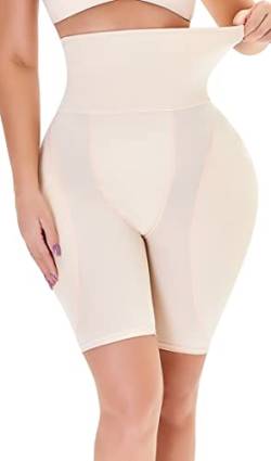 YINGKE Damen Miederpants Gepolstert Po Push Up Butt Lifter Miederhose Kontrolle Shapewear Figurformender (L, Hohe Haut) von YINGKE