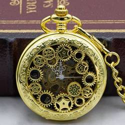 Herren- und Damenaccessoires Goldene Handaufzug Mechanische Taschenuhr Männer Hohl Skeleton Vintage Fob Uhr Halskette Mit Kette Für Männer Frauen Hochzeitstag Vatertag Weihnachten Geburtstagsgeschenk von YINGMUZI