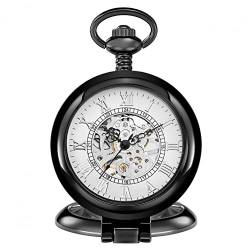 YINGMUZI Retro Mechanische Taschenuhr Männer Römische Ziffern Zifferblatt Steampunk Handaufzug Taschenuhren Männliche Tischständer Uhr Geschenke Hochzeitstag Vatertag Weihnachten Geburtstagsgeschenk von YINGMUZI