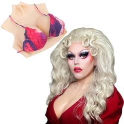 YINSUCDS High Neck Style Silikon Brüste D Cup Brustplatten für Crossdresser Transvestit Dragqueen von YINSUCDS