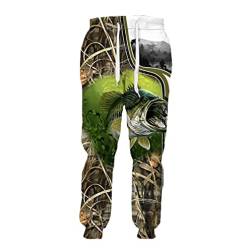 Animal Hecht Fisch 3D Druck Sweatpants Männer Frauen Herbst Casual Mode Hosen Harajuku Hosen, Hose 1, 31-35 von YIOLEAMP