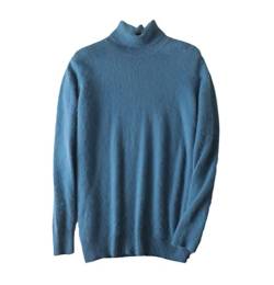 YIOLEAMP Herren-Pullover aus 100 % Kaschmir, Rollkragen, koreanischer Winter, gestrickt, warm, dicke Wolle, Haze Blue, Medium von YIOLEAMP