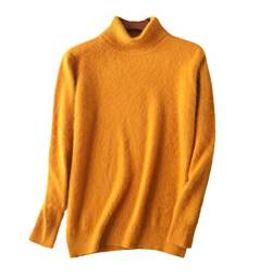 YIOLEAMP Herren-Pullover aus 100 % Kaschmir, Rollkragen, koreanischer Winter, gestrickt, warm, dicke Wolle, Kurkuma, Small von YIOLEAMP