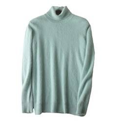 YIOLEAMP Herren-Pullover aus 100 % Kaschmir, Rollkragen, koreanischer Winter, gestrickt, warm, dicke Wolle, mintgrün, Large von YIOLEAMP
