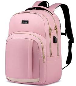 YIORMIOR Schulrucksack Mädchen Teenager, Rucksack Damen Schule Daypacks für 15.6 Zoll Laptop Rucksack mit USB Ladeanschluss 35L von YIORMIOR
