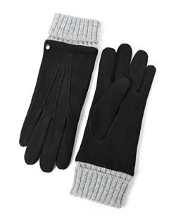 YISEVEN Damen Winter Handschuhe aus Echtem Schaffell Leder Handschuhe mit Warm Gefüttert Geschenke,Schwarz Groß/7.5" von YISEVEN