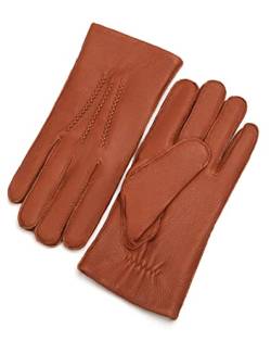 YISEVEN Handschuhe Herren Hirschleder Kaschmir Gefüttert Handgenäht Lederhandschuhe Echtleder Winter Warm Autofahrer Winterhandschuh Leder Elegant Männer Herrenhandschuhe Geschenke, Kamel XXXL/11.0" von YISEVEN