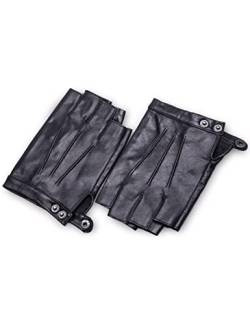 YISEVEN Herren Klassische Fingerlose Autofahrerhandschuhe aus Leder Retro Auto Driving Motorrad Lederhandschuhe Halbfinger Winter Autofahrer Echtleder Autohandschuhe Geschenke, Schwarz XL von YISEVEN