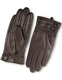 YISEVEN Herren Touchscreen Lammfell Lederhandschuhe mit Warm Gefüttert Elegant Handschuhe Winter Leder Autofahrerhandschuhe Touchscreen Warm Männer Geschenke, Braun XXL/10.5" von YISEVEN