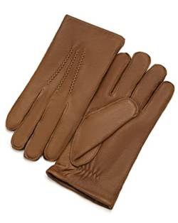 YISEVEN Herren Winterhandschuhe Hirschleder Fleecefutter von gefüttert Elegant Vintage Winter Warm Echte Hirsch Leder Autofahrer Motorrad Männer Handschuhe Geschenke, Kamel L/9.5" von YISEVEN