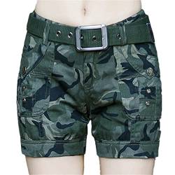 YIZHIWANG Cotton Slim Camo Cargo Shorts für Damen Sommer Freizeit Tactical Sports Short Pants Camo1 XS von YIZHIWANG