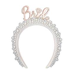 Braut-Stirnband für Junggesellinnenabschied, Hochzeit, Party, Kopfschmuck, künstlicher Buchstabe, Braut-Haarband, weibliche Haardekoration, künstliches Stirnband von YIZITU