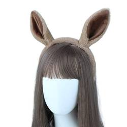 Kunsthaarreifen mit dunklen Ohren, Pferdeohren, Haarband, pelzig, Stirnbänder, Ohr, Mädchen, Haarschmuck, Plüsch-Stirnbänder für Damen von YIZITU