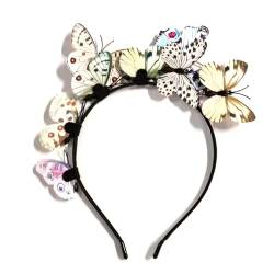 Schmetterlings-Fascinator-Hut, 3D-Schmetterlings-Stirnband, Schmetterlings-Kopfschmuck, Teeparty-Hut, Schmetterlings-Haarband, Schmetterlings-Haarreif, 3D-Schmetterlings-Stirnband von YIZITU