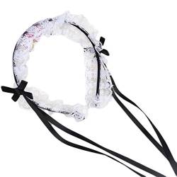Schönes Süßes Haarband Maid Cosplay Stirnband Rüschenspitze Kopfbedeckung Handgefertigtes Band Schleife Haarschmuck Haarband von YIZITU