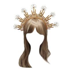 Weibliches Stirnband Hairhoop Elegantes Blumenstirnband Frauen Kopfbedeckung Kirchenkopfschmuck Vintage Genickstück Damen Accessoires Geschenke Feines Haar Dekorativ von YIZITU