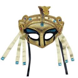 YIZITU Zartes Haarband, Cosplay, Stirnbänder für Halloween, Cosplay, Königin von Ägypten, goldene Perlen, Halloween-Kopfbedeckung, Schlangen-Stirnbänder von YIZITU