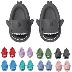 Cloud Shark Slides Kids, Hai Hausschuhe Schuhe Kind Sommer Haifisch Schlappen, Cartoon Teenager Rutschfeste Badeschuhe (Black, Erwachsene, 37, Numerisch (von/bis), EU Schuhgrößensystem, 38, M) von YImoomus
