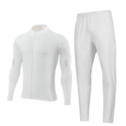 YImoomus Aimtoyou Sweat Suits for Men, Aimtoyou Jogging Suits for Men, Elastic & Quick-Drying & Breathable Fitness Training Sports Suit (DE/NL/SE/PL, Alphanumerisch, L, Regular, Regular, White) von YImoomus