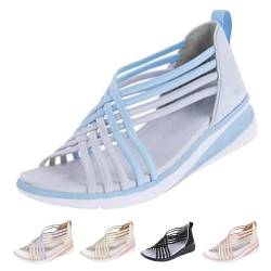 YImoomus Heccie Sandals, Heccie Stretch Orthopedic Sandals for Women Arch Support Lightweight Slip on Sandals (Blue, Erwachsene, Damen, 40, Numerisch, EU Schuhgrößensystem, M) von YImoomus