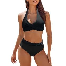 YJING Badeanzug Damen Figurformend Badeanzug Cut Out Damen Figurformender Badeanzug Damen Badeanzug Damen XXL Trägerloser Badeanzug Damen Schwarz M von YJING